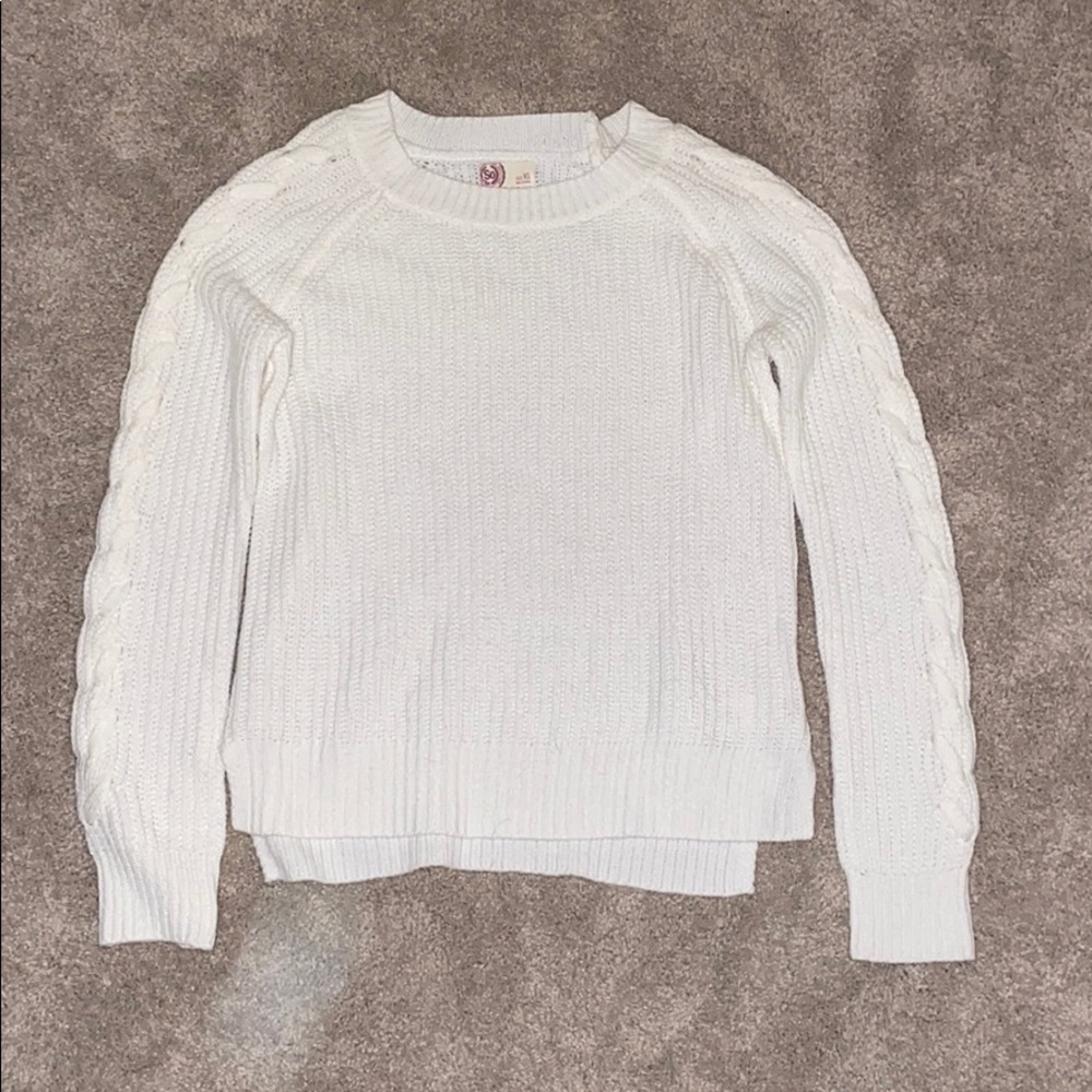 white sweater